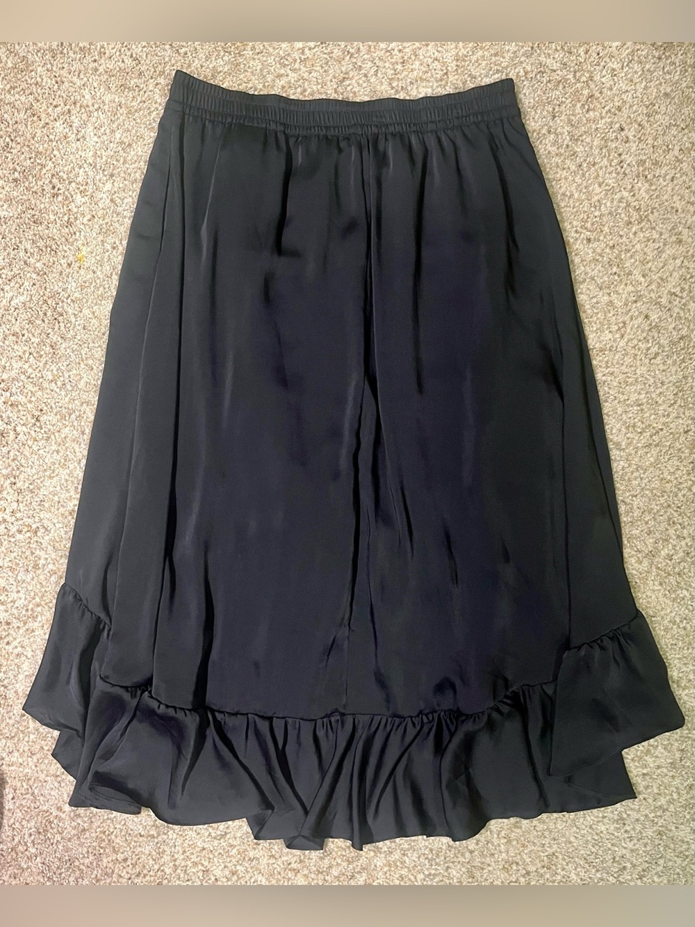 Lisa Rinna Collection Black Asymmetrical Ruffle Skirt - Picture 2 of 6